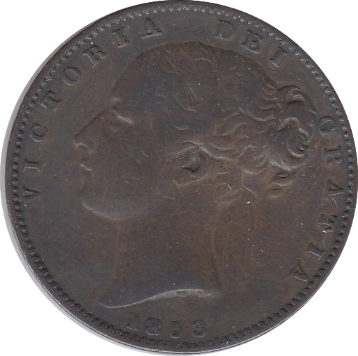 1853 FARTHING ( GVF ) 14 - Farthing - Cambridgeshire Coins