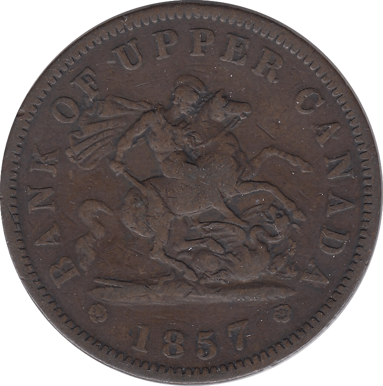 1850 BANK OF CANADA ONE PENNY TOKEN A - Token - Cambridgeshire Coins