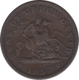 1850 BANK OF CANADA ONE PENNY TOKEN A - Token - Cambridgeshire Coins
