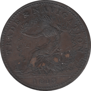 1813 PENNY TOKEN TRADE AND NAVIGATION