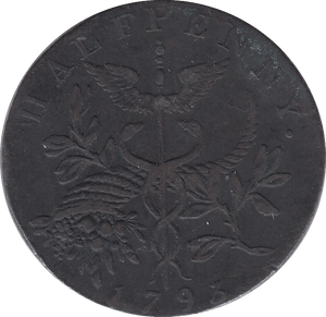 1793 HALFPENNY CONDER ISAAC NEWTON TOKEN