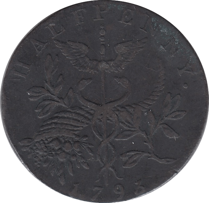 1793 HALFPENNY CONDER ISAAC NEWTON TOKEN