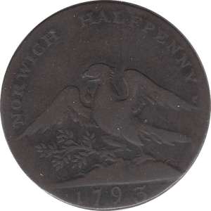 1793 HALFPENNY SUCCESS TO CITY OF NORWICH TOKEN