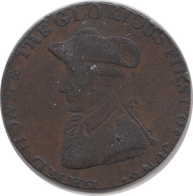 1795 HALFPENNY EARL HOWE LIVERPOOL CONDER TOKEN