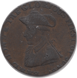 1795 HALFPENNY EARL HOWE LIVERPOOL CONDER TOKEN