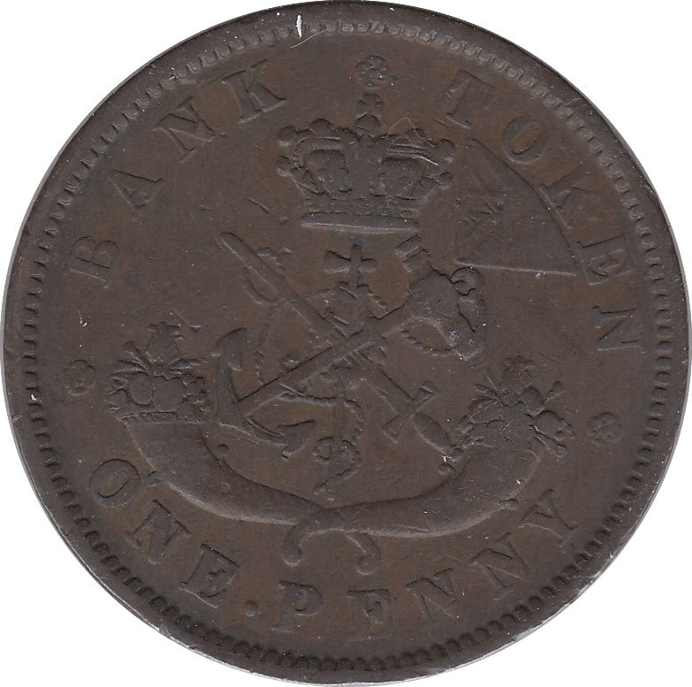 1850 BANK OF CANADA ONE PENNY TOKEN C - Token - Cambridgeshire Coins