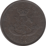 1850 BANK OF UPPER CANADA BANK TOKEN ONE PENNY - Token - Cambridgeshire Coins