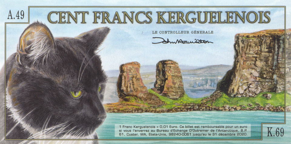 2010 100 FRANC BANKNOTE KERGUELEN ISLAND PRIVATE ISSUE REF 1178 - World Banknotes - Cambridgeshire Coins