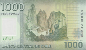 2010 1000 PESOS BANKNOTE CHILE REF 664 - World Banknotes - Cambridgeshire Coins