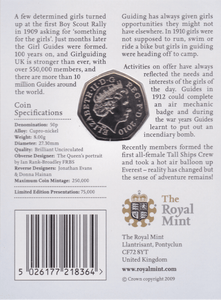 2010 Brilliant Uncirculated 50p Girl Guides Coin Pack BU - 50p BU Pack - Cambridgeshire Coins