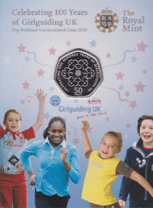 2010 Brilliant Uncirculated 50p Girl Guides Coin Pack BU - 50p BU Pack - Cambridgeshire Coins