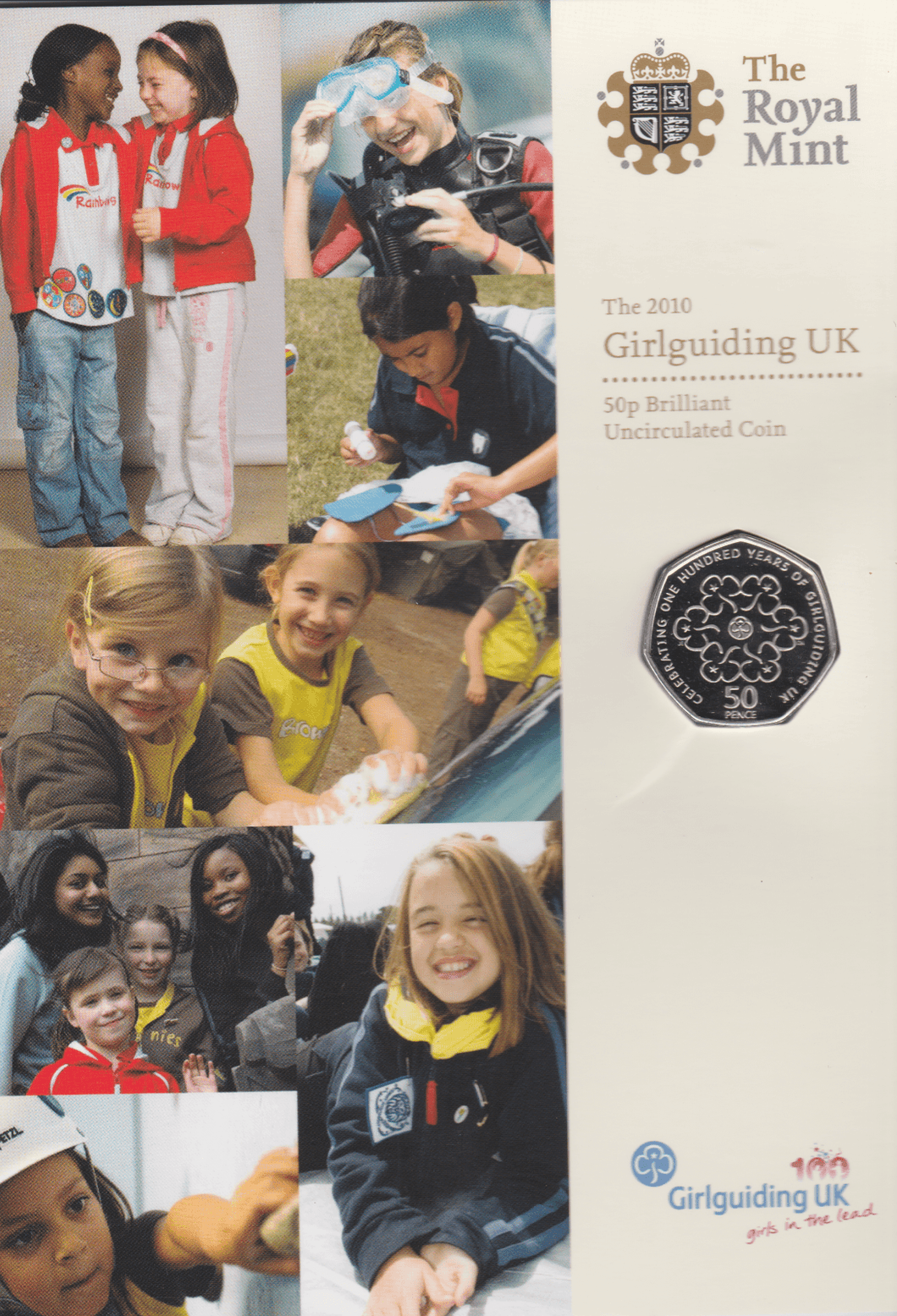 2010 Brilliant Uncirculated Girl Guiding 50p Coin Pack British - 50p BU Pack - Cambridgeshire Coins