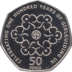 2010 FIFTY PENCE PROOF 100 YEARS OF THE GIRL GUIDES - 50p Proof - Cambridgeshire Coins