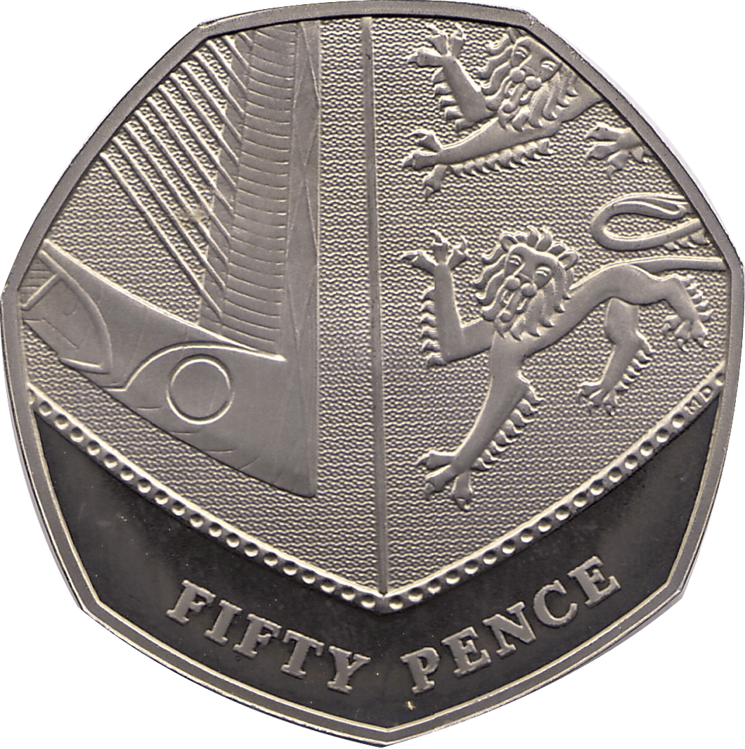 2010 FIFTY PENCE PROOF 50P SECTION OF SHIELD - 50p Proof - Cambridgeshire Coins