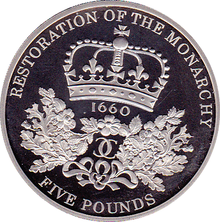2010 FIVE POUND £5 PROOF COIN 350TH RESTORATION OF MONARCHY - £5 Proof - Cambridgeshire Coins