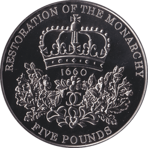 2010 FIVE POUND £5 RESTORATION OF THE MONARCHY BRILLIANT UNCIRCULATED BU - £5 BU - Cambridgeshire Coins