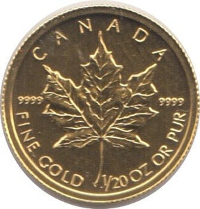2010 GOLD ONE DOLLAR MAPLE LEAF 1/20 TH OUNCE CANADA - Gold World Coins - Cambridgeshire Coins