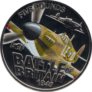 2010 GUERNSEY 5 POUND BATTLE OF BRITAIN HAWKER HURRICANE COIN (BU) - WORLD COINS - Cambridgeshire Coins