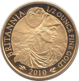 2010 HALF OUNCE GOLD £50 BRITANNIA COIN PROOF - GOLD BRITANNIAS - Cambridgeshire Coins