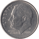 2010 ONE DIME USA PHILADELPHIA MINT - SILVER WORLD COINS - Cambridgeshire Coins