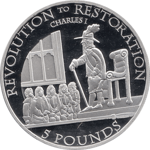 2010 SILVER PROOF FIVE POUND REVOLUTION TO RESTORATION CHARLES I AND PARLIAMENT REF 9 - SILVER PROOF COMMEMORATIVE - Cambridgeshire Coins