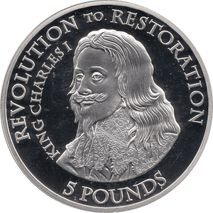 2010 SILVER PROOF FIVE POUND REVOLUTION TO RESTORATION CHARLES I REF 20 - SILVER PROOF COMMEMORATIVE - Cambridgeshire Coins