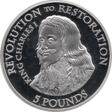2010 SILVER PROOF FIVE POUND REVOLUTION TO RESTORATION CHARLES I REF 20 - SILVER PROOF COMMEMORATIVE - Cambridgeshire Coins
