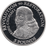 2010 SILVER PROOF FIVE POUND REVOLUTION TO RESTORATION CHARLES I REF 20 - SILVER PROOF COMMEMORATIVE - Cambridgeshire Coins