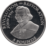 2010 SILVER PROOF FIVE POUND REVOLUTION TO RESTORATION JOHN PYM REF 21 - SILVER PROOF COMMEMORATIVE - Cambridgeshire Coins