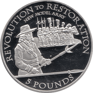 2010 SILVER PROOF FIVE POUND REVOLUTION TO RESTORATION NEW MODEL ARMY REF 5 - SILVER PROOF COMMEMORATIVE - Cambridgeshire Coins