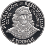 2010 SILVER PROOF FIVE POUND REVOLUTION TO RESTORATION OLIVER CROMWELL REF 23 - SILVER PROOF COMMEMORATIVE - Cambridgeshire Coins