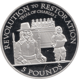 2010 SILVER PROOF FIVE POUND REVOLUTION TO RESTORATION TRIAL OF CHARLES I REF 7 - SILVER PROOF COMMEMORATIVE - Cambridgeshire Coins