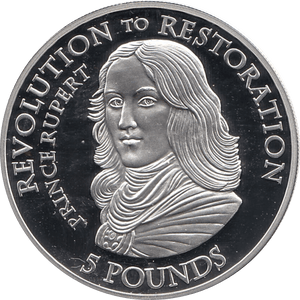 2010 SILVER PROOF FIVE POUND REVOLUTION TO RESTORATIONPRINCE RUPERT REF 24 - SILVER PROOF COMMEMORATIVE - Cambridgeshire Coins