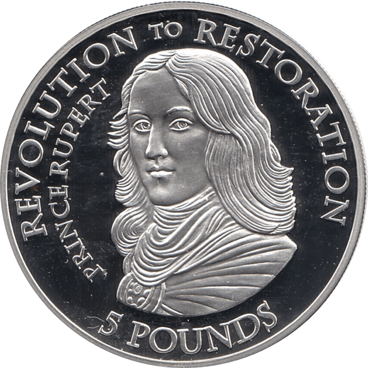 2010 SILVER PROOF FIVE POUND REVOLUTION TO RESTORATIONPRINCE RUPERT REF 24 - SILVER PROOF COMMEMORATIVE - Cambridgeshire Coins