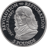 2010 SILVER PROOF FIVE POUND REVOLUTION TO RESTORATIONPRINCE RUPERT REF 24 - SILVER PROOF COMMEMORATIVE - Cambridgeshire Coins