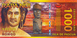 2011 1000 RONGO BANKNOTE EASTER ISLAND PRIVATE ISSUE REF 1176 - World Banknotes - Cambridgeshire Coins
