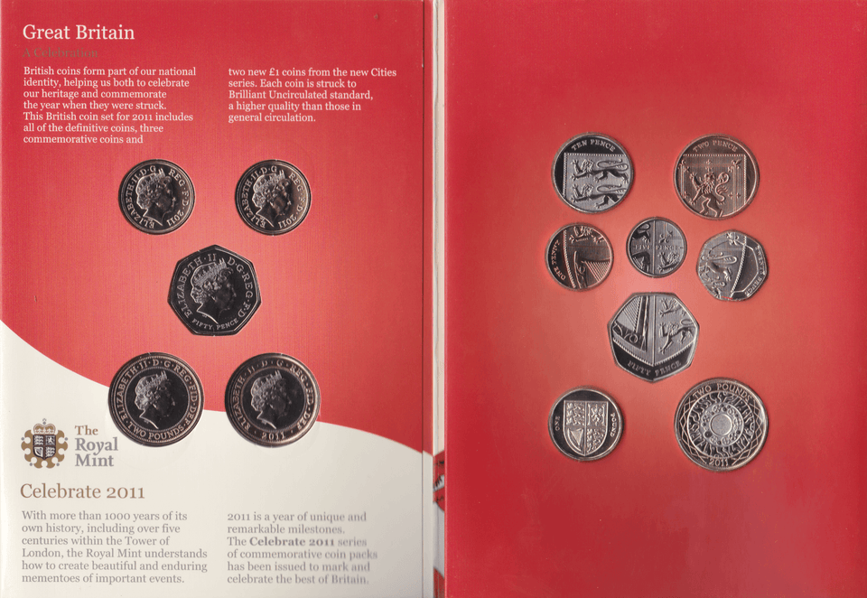2011 BRILLIANT UNCIRCULATED COIN YEAR SET - Brilliant Uncirculated Year Sets - Cambridgeshire Coins