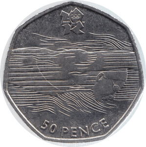 2011 CIRCULATED LONDON OLYMPIC 2012 50p AQUATICS - 50p Circulated Olympic - Cambridgeshire Coins