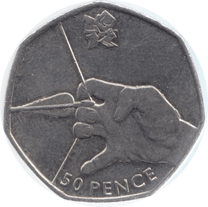 2011 CIRCULATED LONDON OLYMPIC 2012 50p ARCHERY - 50p Circulated Olympic - Cambridgeshire Coins