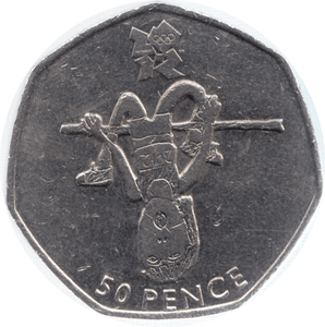 2011 CIRCULATED LONDON OLYMPIC 2012 50p ATHLETICS: HIGH JUMP - 50p Circulated Olympic - Cambridgeshire Coins