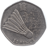 2011 CIRCULATED LONDON OLYMPIC 2012 50p BADMINTON - 50p Circulated Olympic - Cambridgeshire Coins
