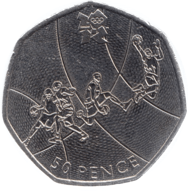 2011 CIRCULATED LONDON OLYMPIC 2012 50p BASKETBALL - 50p Circulated Olympic - Cambridgeshire Coins