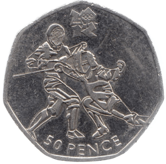 2011 CIRCULATED LONDON OLYMPIC 2012 50p FENCING - 50p Circulated Olympic - Cambridgeshire Coins