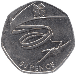 2011 CIRCULATED LONDON OLYMPIC 2012 50p GYMNASTICS - 50p Circulated Olympic - Cambridgeshire Coins