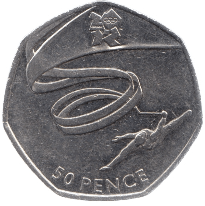 2011 CIRCULATED LONDON OLYMPIC 2012 50p GYMNASTICS - 50p Circulated Olympic - Cambridgeshire Coins