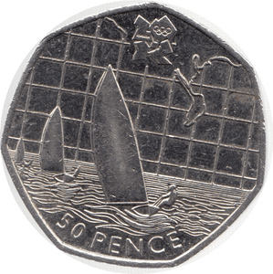 2011 CIRCULATED LONDON OLYMPIC 2012 50p SAILING - 50p Circulated Olympic - Cambridgeshire Coins