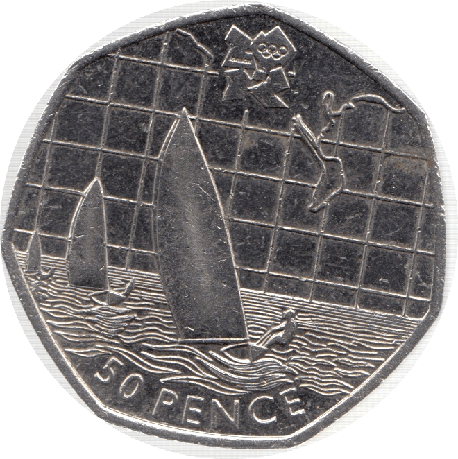 2011 CIRCULATED LONDON OLYMPIC 2012 50p SAILING - 50p Circulated Olympic - Cambridgeshire Coins