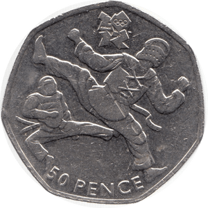 2011 CIRCULATED LONDON OLYMPIC 2012 50p TAEKWANDO - 50p Circulated Olympic - Cambridgeshire Coins