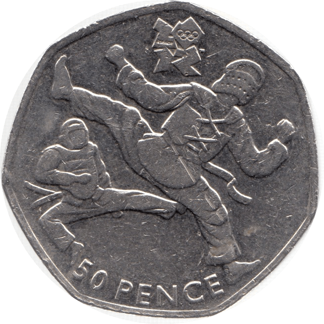 2011 CIRCULATED LONDON OLYMPIC 2012 50p TAEKWANDO - 50p Circulated Olympic - Cambridgeshire Coins