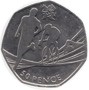 2011 CIRCULATED LONDON OLYMPIC 2012 50p TRIATHLON - 50p Circulated Olympic - Cambridgeshire Coins
